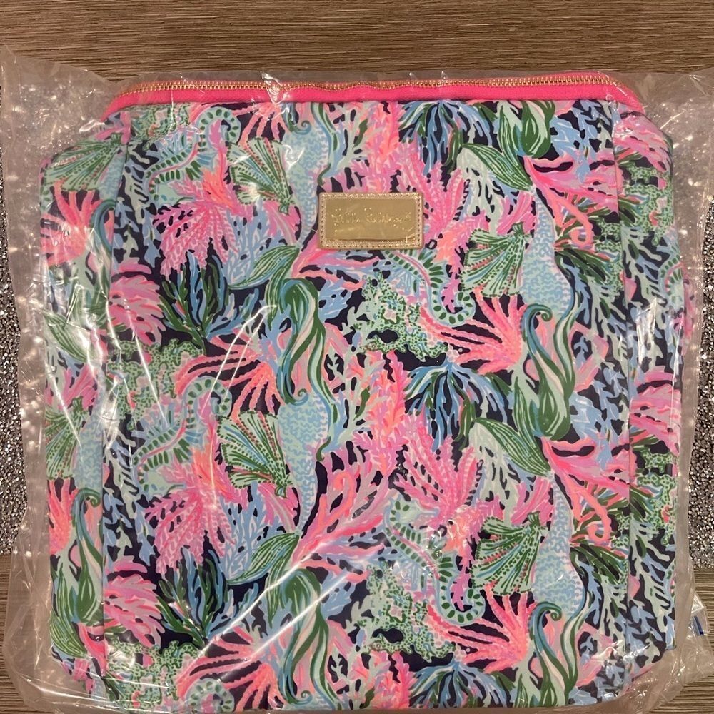 Lilly Pulitzer Insulated Wine Carrier picnic cooler basket NEW mermaid - Picture 3 of 4